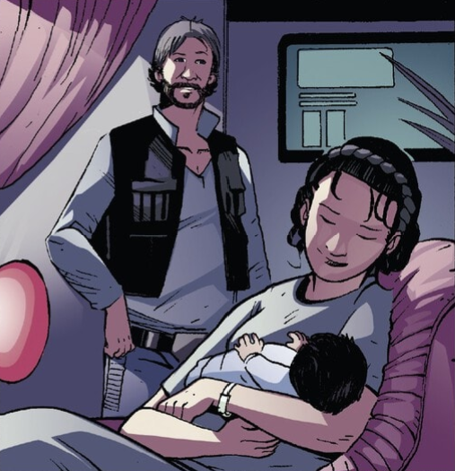 During the fall of the Galactic Empire, Han married Princess Leia Organa who gave birth to a son named Ben Solo.