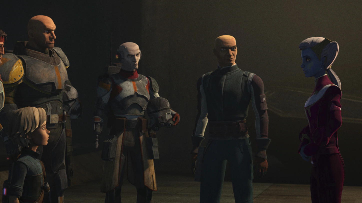 Echo with Captain Rex, Riyo Chuchi and the rest of his squad on Coruscant.