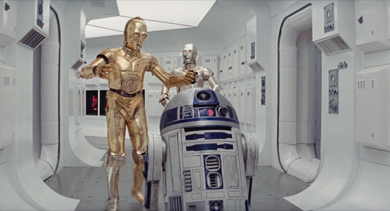 U-3PO walked with C-3PO and R2-D2 as the Tantive IV was attacked.