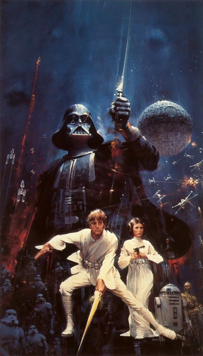 John Berkey painted one of the earliest promotional posters for the 1977 release of Star Wars