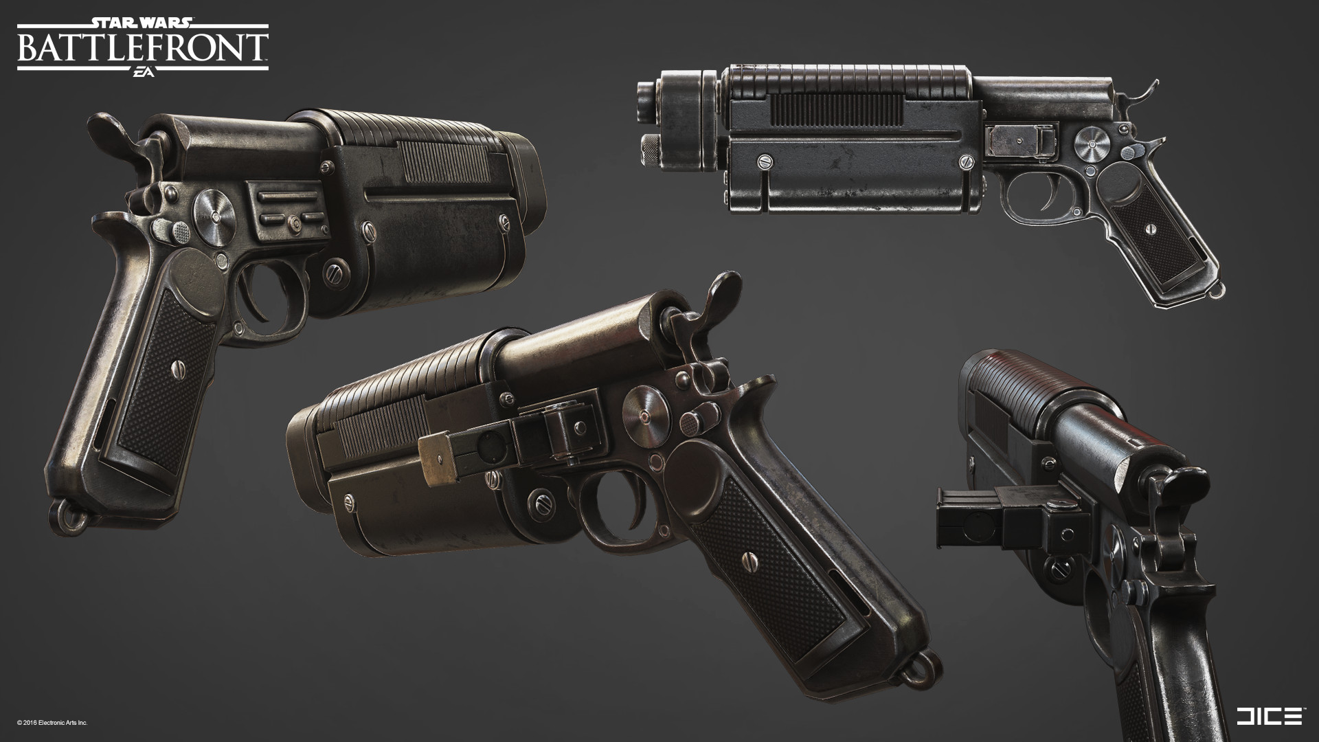 Concept art of the K-16 Bryar Pistol by Erik Rading