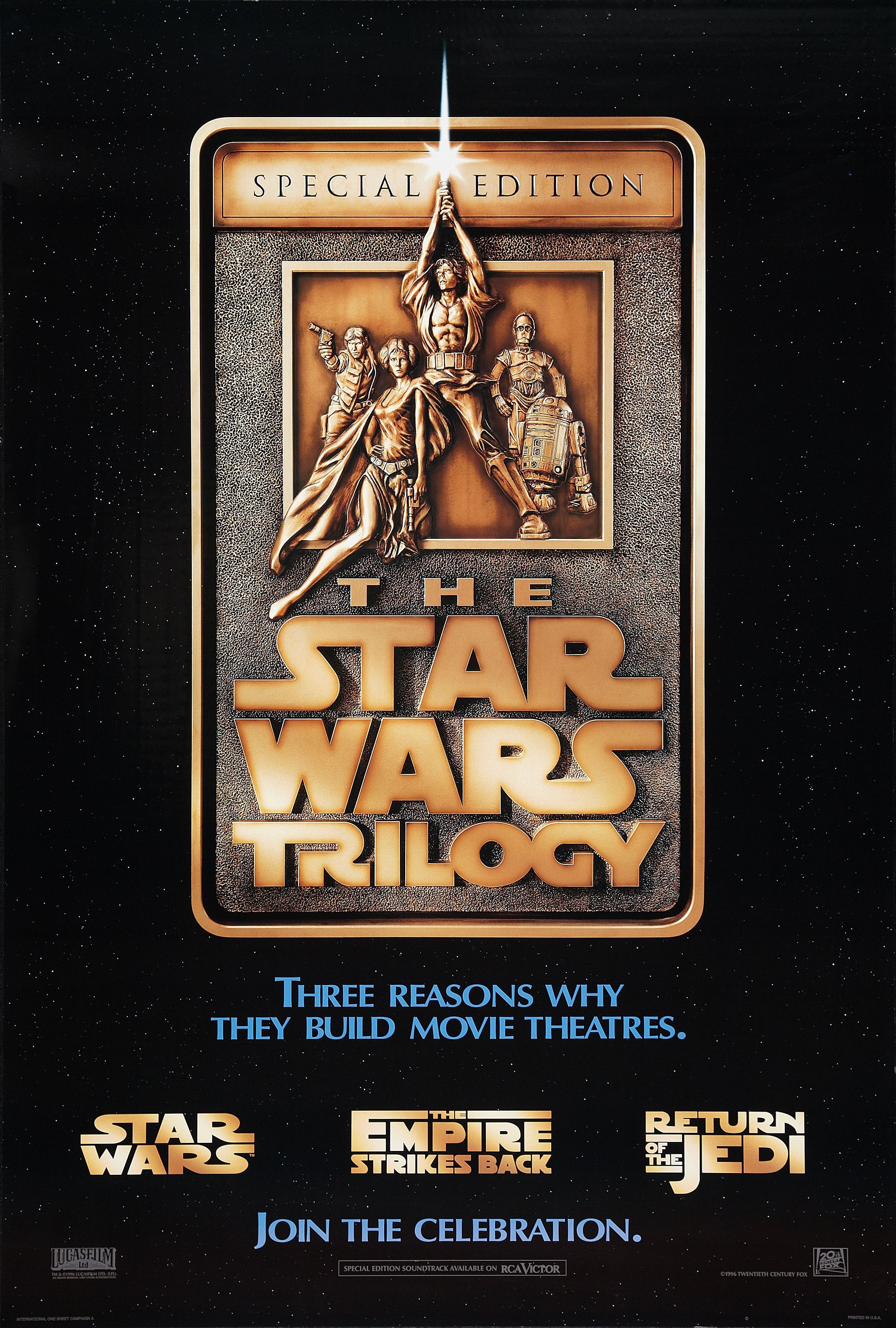 USA, 1997 Heroes Star Wars Official 20th Anniversary Poster Magazine 