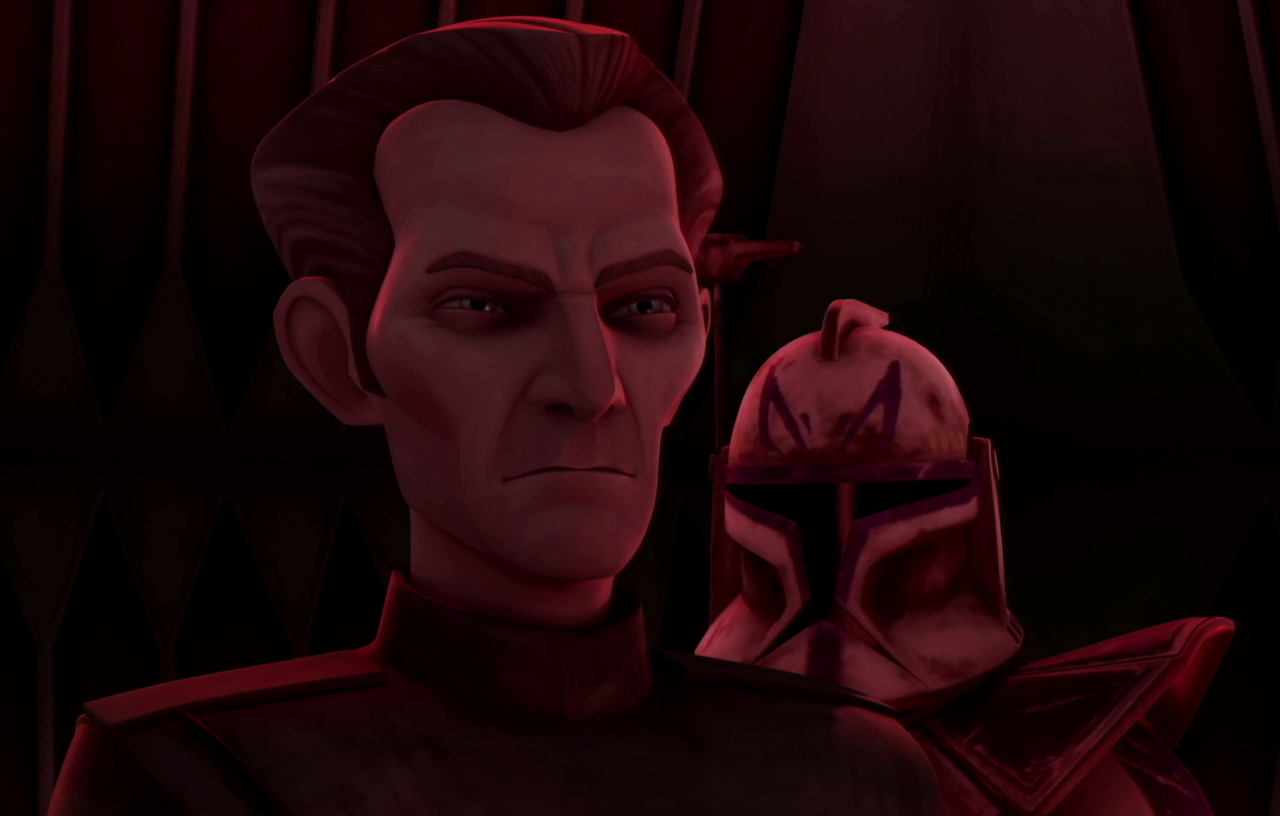 Captain Tarkin of the Republic Navy and Clone Captain Rex of the 501st Legion