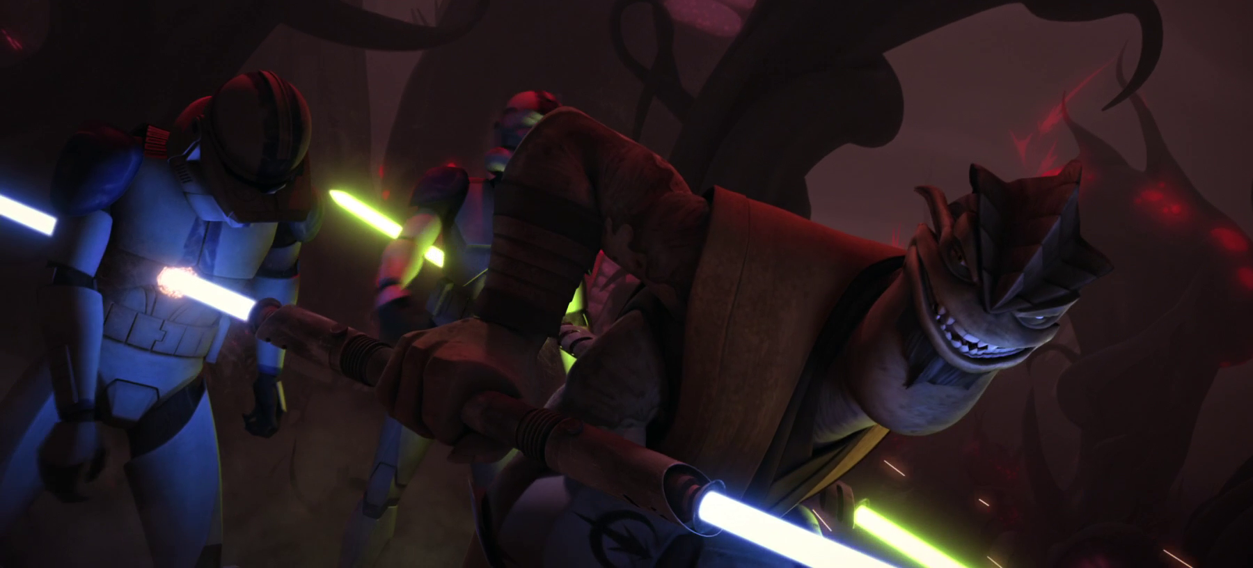 Pong Krell fighting his own troops