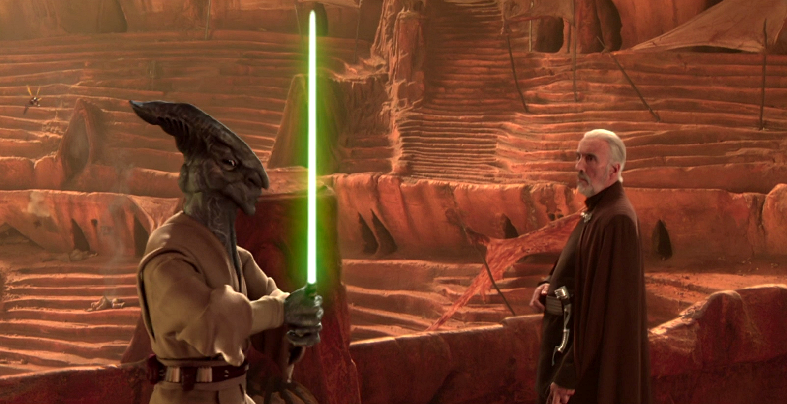 Trebor was able to briefly confront Count Dooku before being gunned down by Fett.