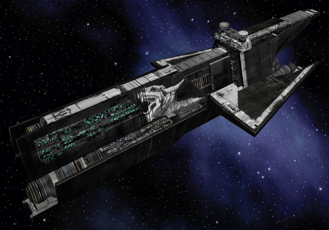 Tyber Zann's new flagship, the Merciless, made its debut during the Space Battle at Carida.