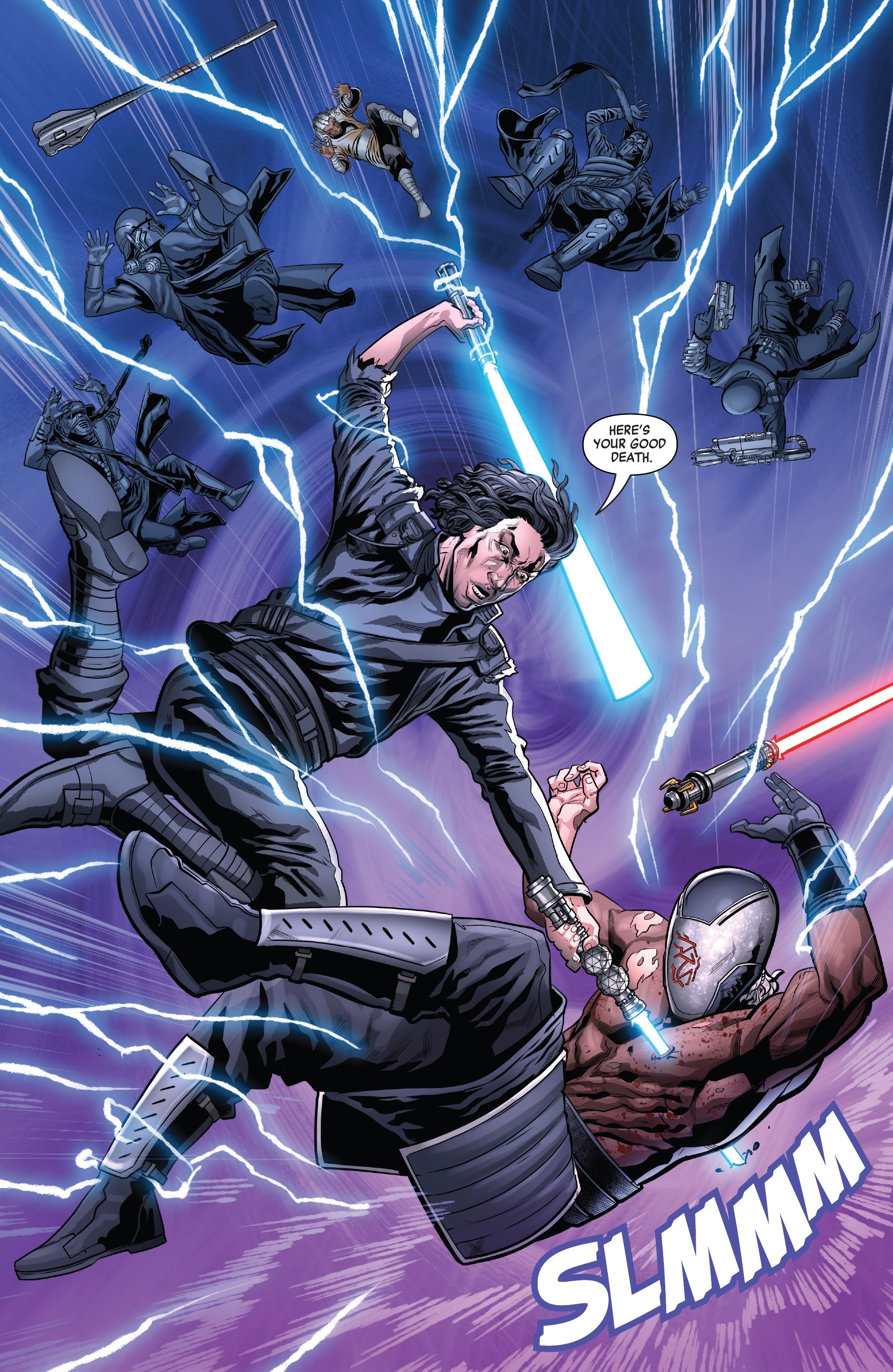 Ren was killed by Solo, who wielded two Jedi lightsabers in tandem to defeat the masked warrior.