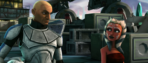 Rex and Ahsoka Tano confer on Christophsis, marking the beginning of their strong friendship.