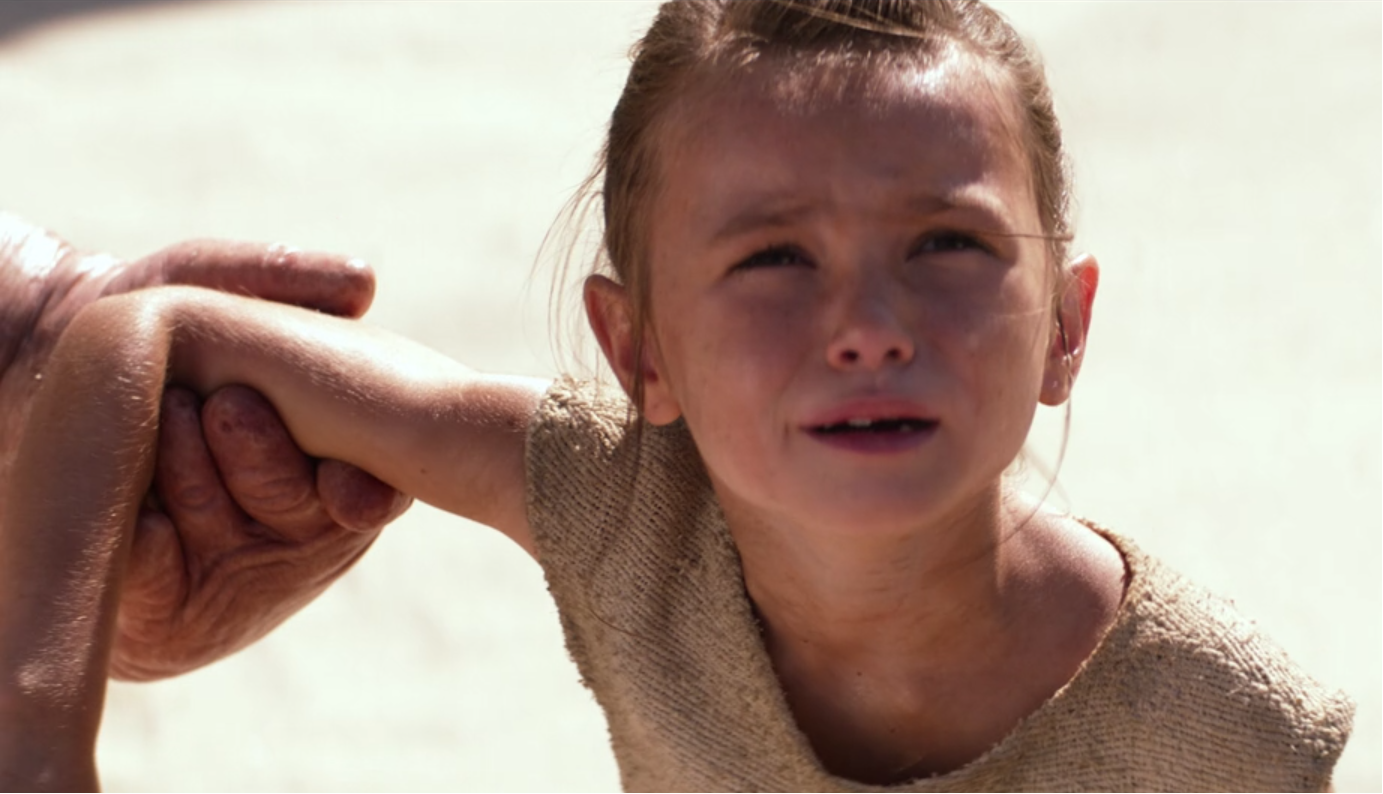 Rey was hidden on Jakku by her parents, both of whom died while protecting her from Sidious.