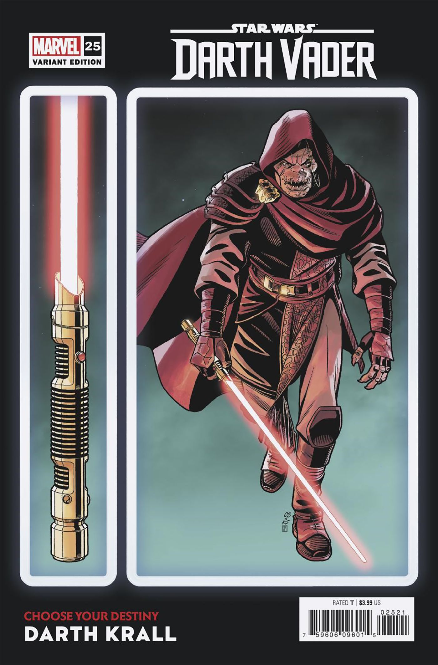 The Saber of Darth Krall, as depicted on Chris Sprouse's Darth Vader (2020) 25 variant cover