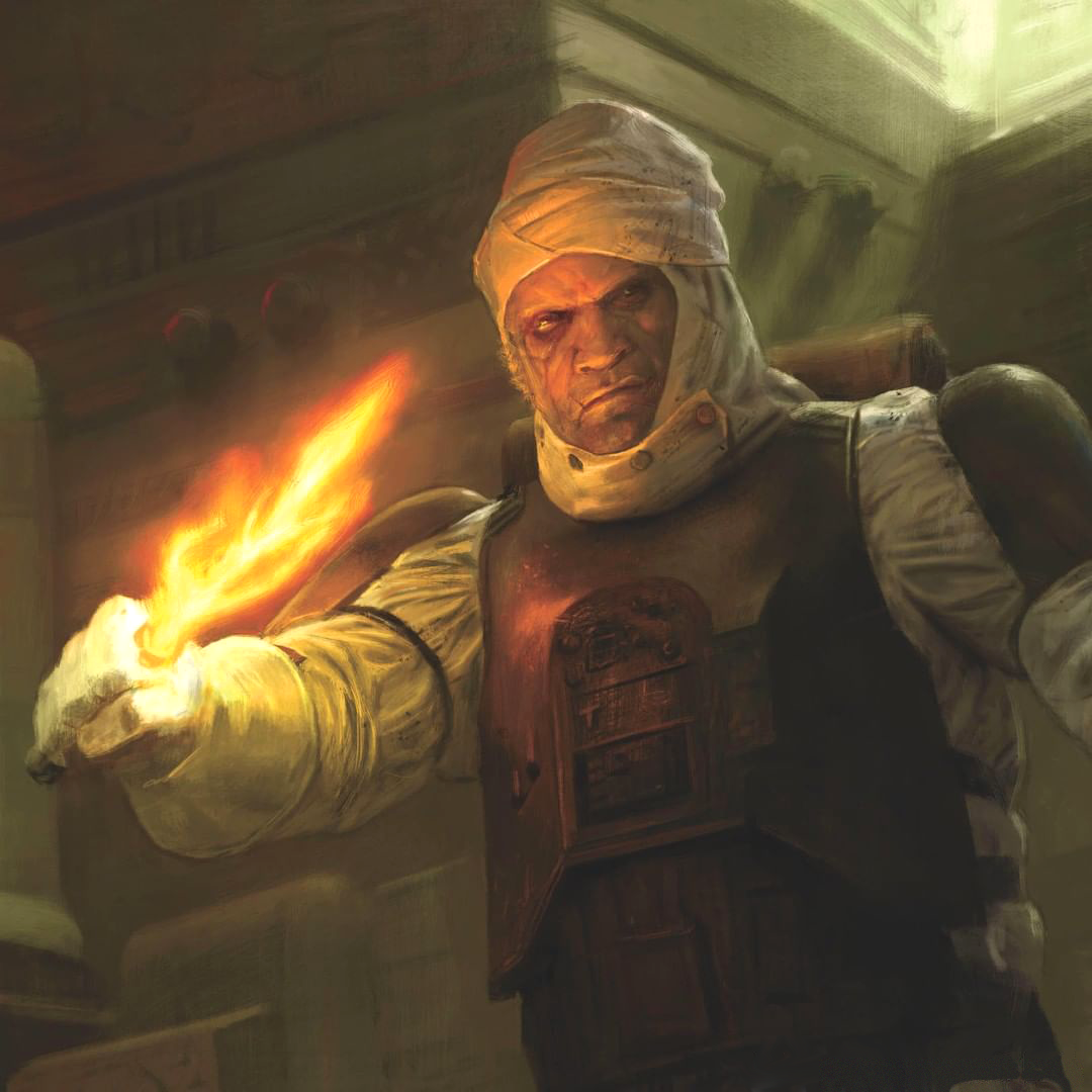 Dengar wielding his fire blade