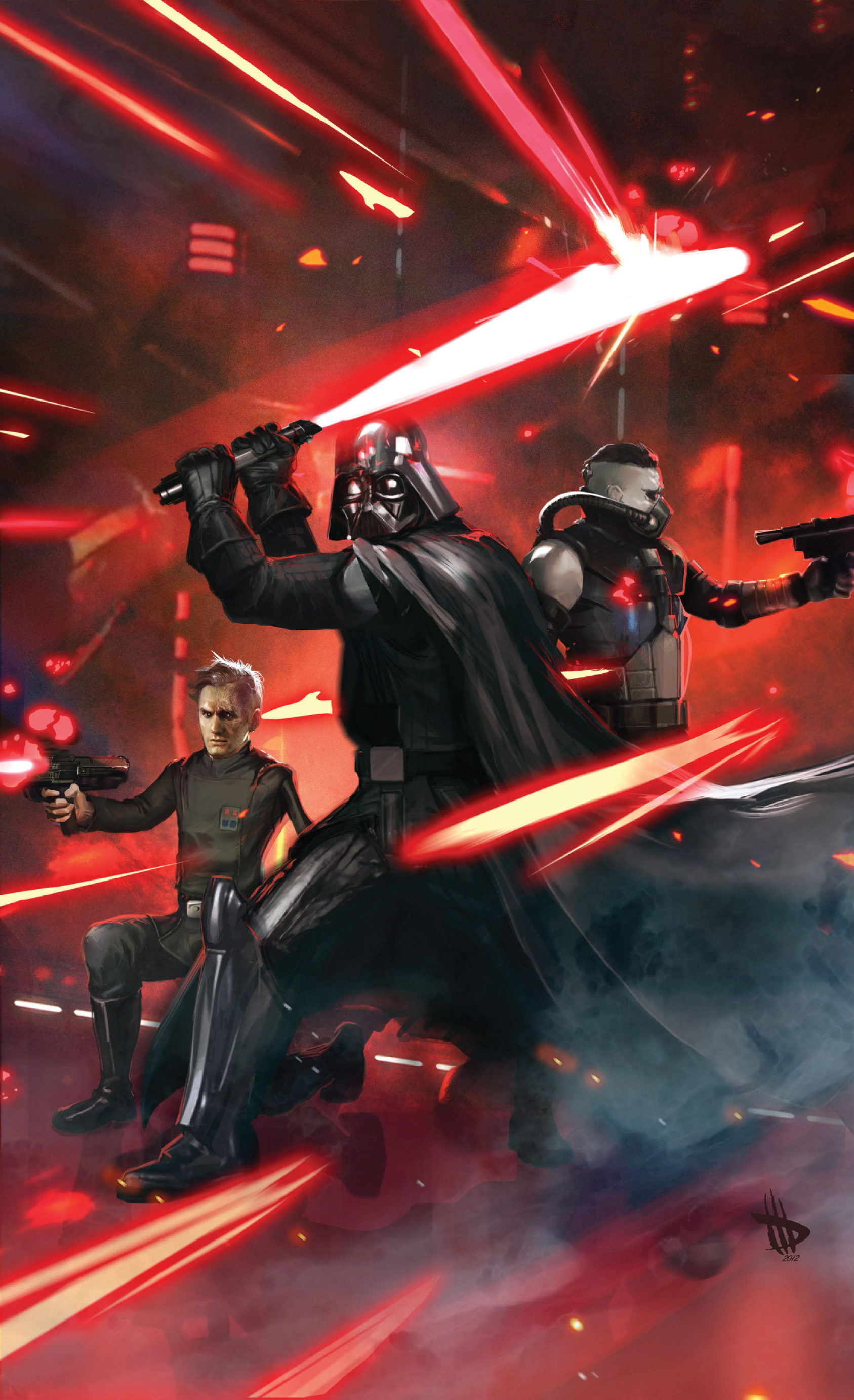 Vader fighting alongside Tohm and Trachta inside the Ghost Prison.