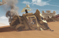 Sandspeeder crash