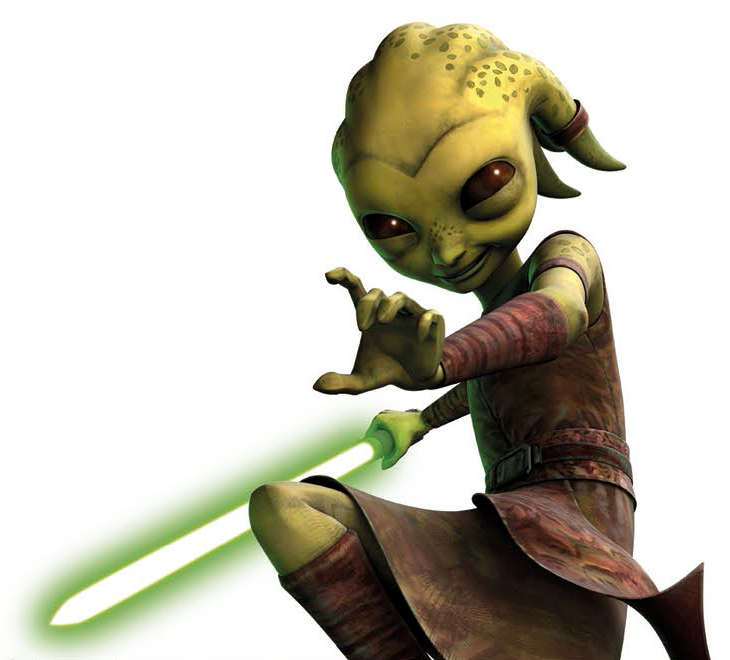 Zatt's lightsaber emitted a green blade