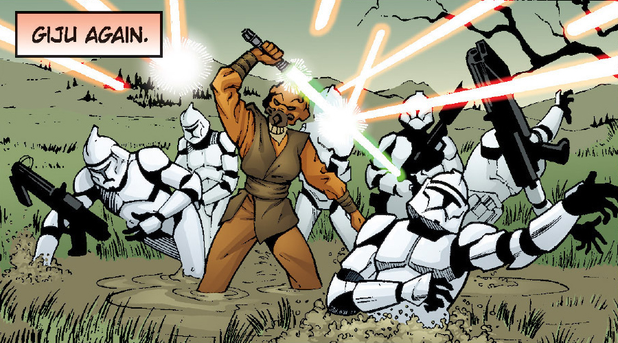 Sha Koon and her troopers engage the Separatists on Giju.