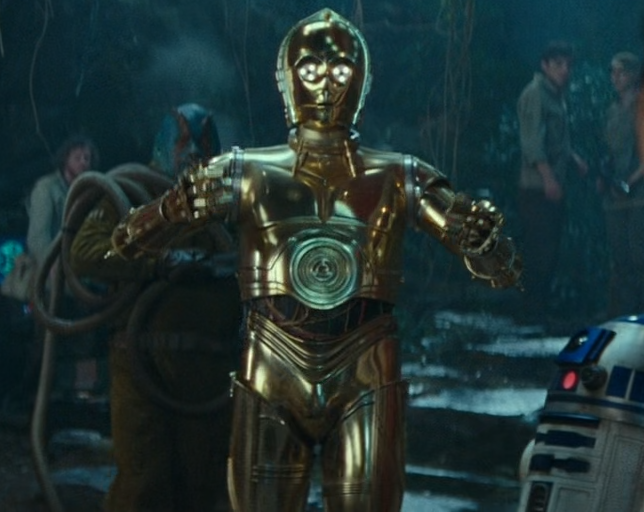 Gobint witnessed C-3PO that there was a message from Luke Skywalker's old X-wing starfighter.