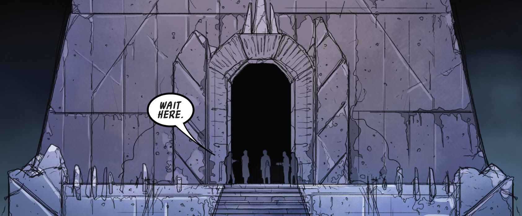 The entrance doorway of the Sith temple