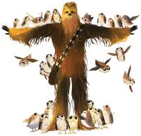 Chewie and the Porgs - Chewbacca with Porgs