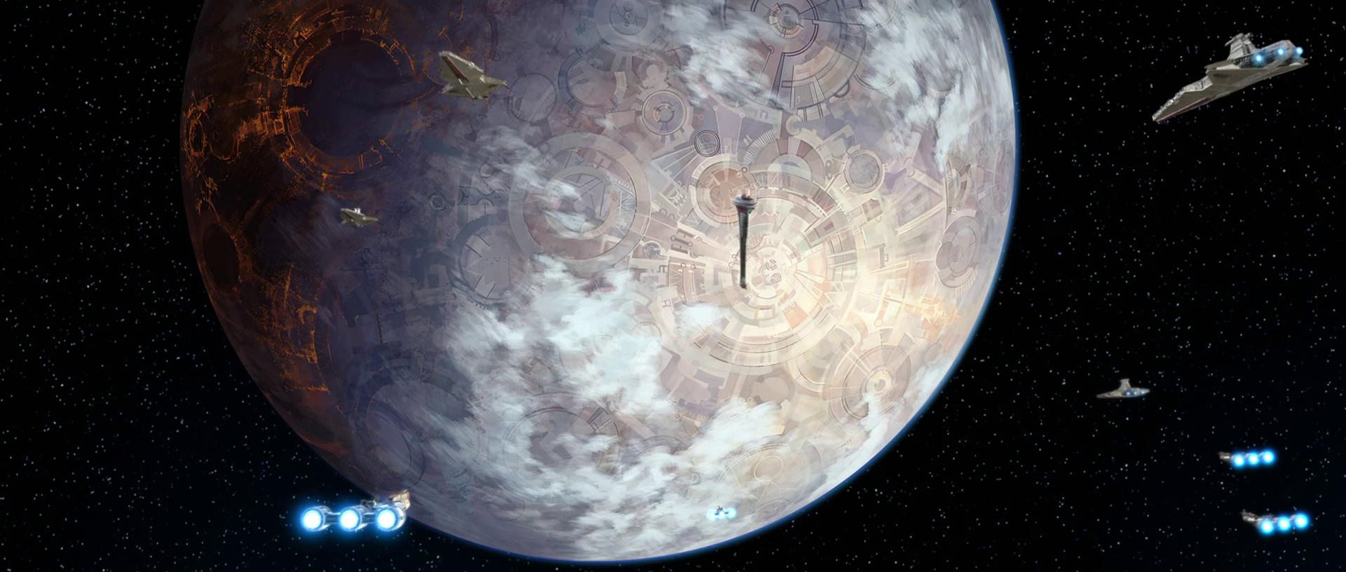 The Coruscant Home Fleet defends the Republic capital world during the Clone Wars