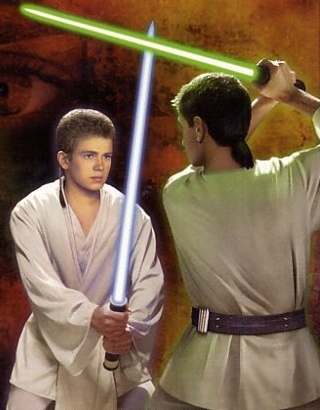 Ferus faces Anakin Skywalker in a training duel.