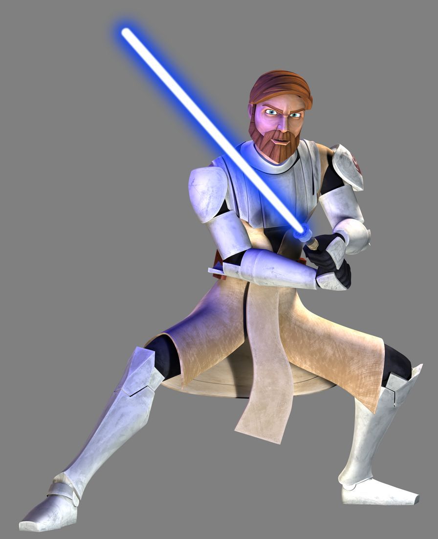 Obi-Wan Kenobi wearing modified clone trooper armor.