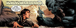 Krrantan takes the blaster of Han