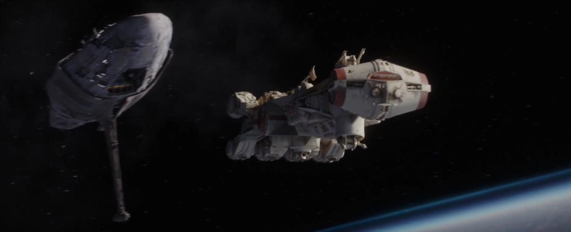 The Tantive IV escaping from Scarif with the plans