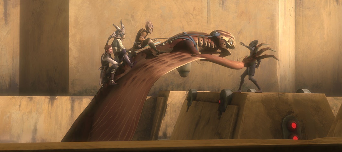 Kenobi, Rex and Governor Roshti try to escape