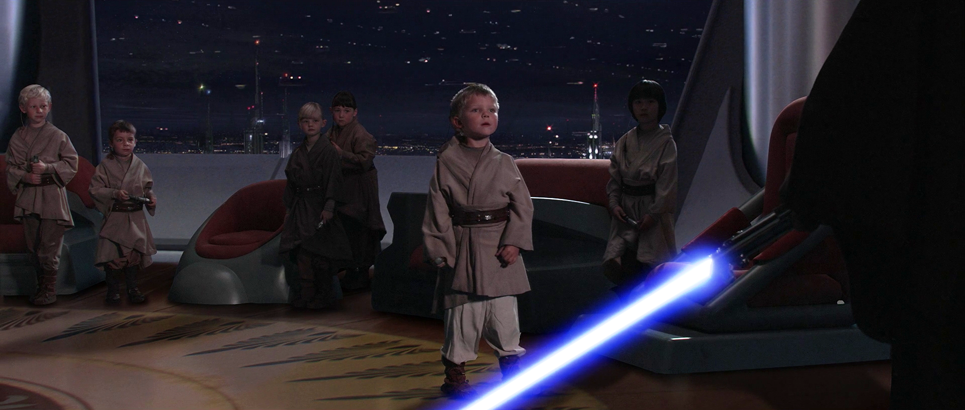 Several Jedi younglings were murdered by the lightsaber of Anakin Skywalker, the Jedi Knight who became Darth Vader.