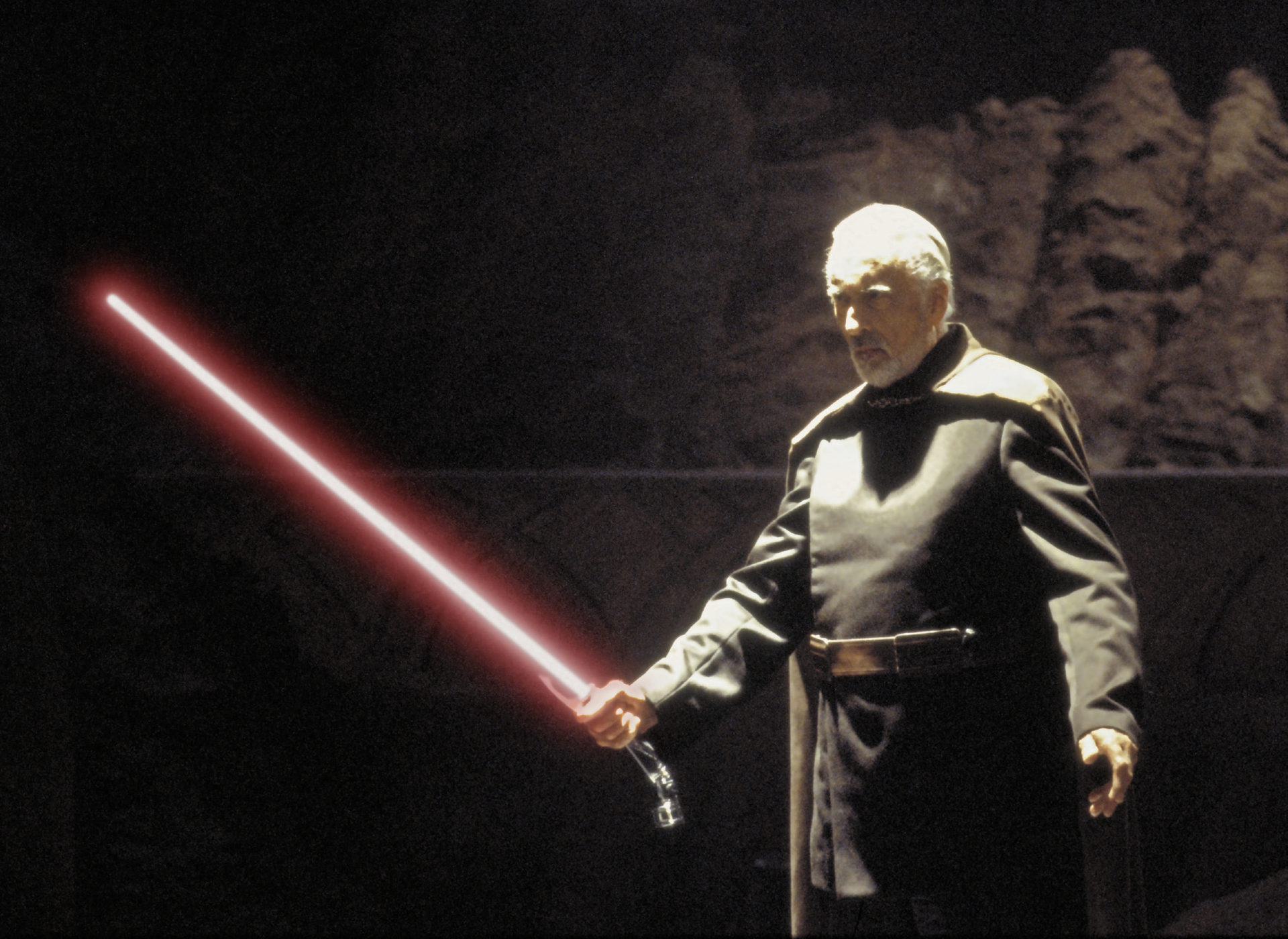 Dooku wielded a curved-hilt lightsaber and favored the second form of lightsaber combat.