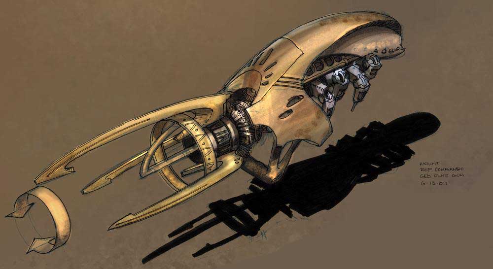 Geonosian elite beam weapon appearance 