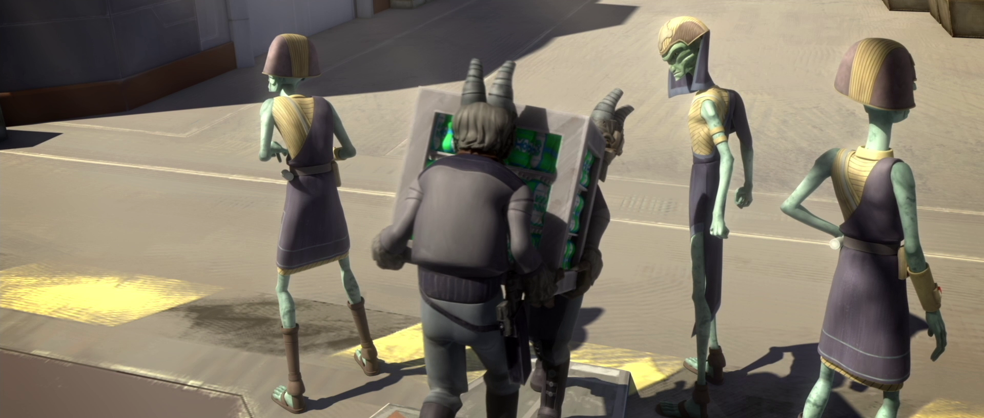 The Moogans and Gotal arrive on Mandalore