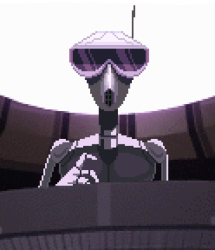 A registration protocol droid introduced Farlander to the Independence.