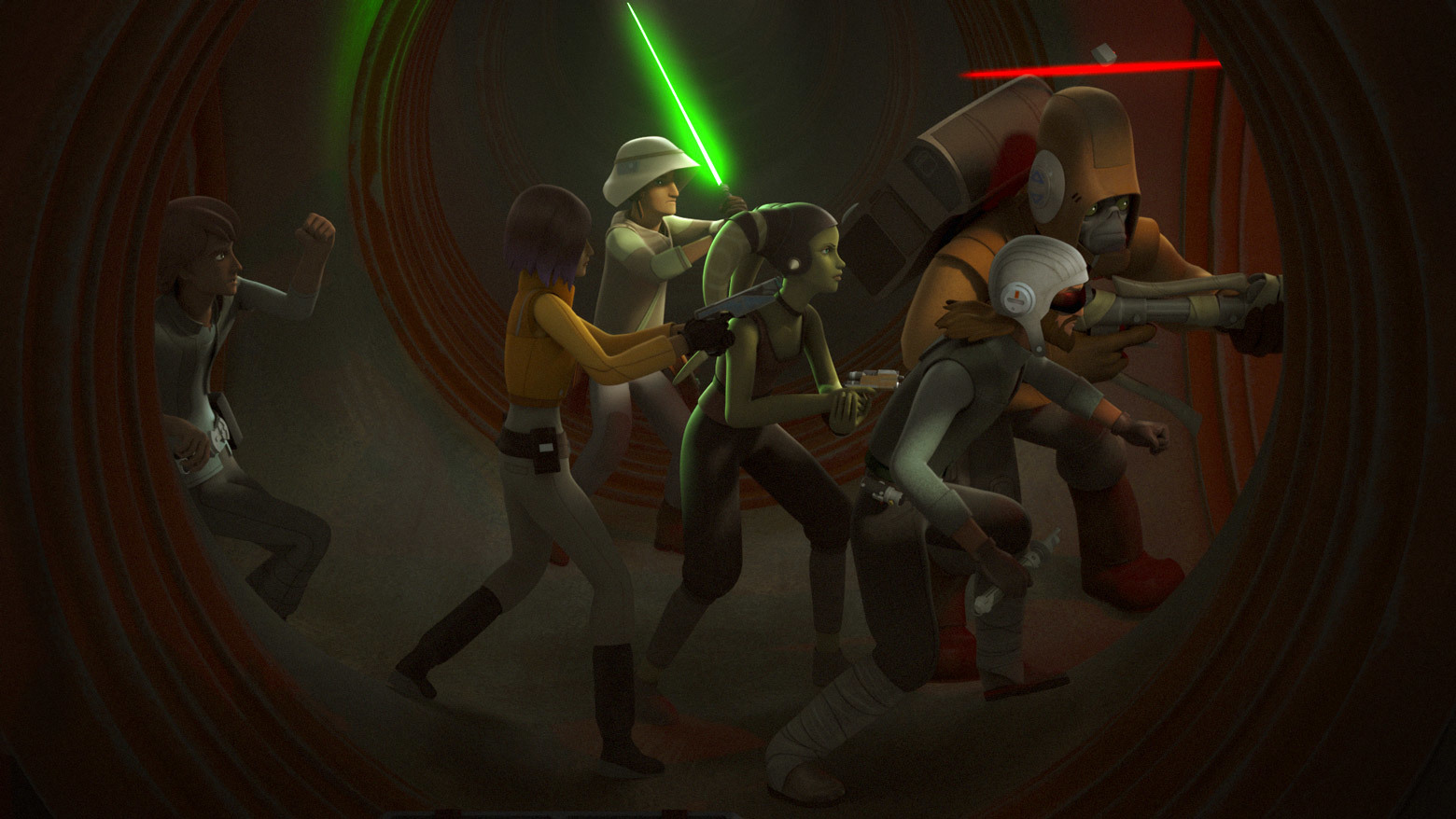 The rebels fight in the Lothal sewer system once again