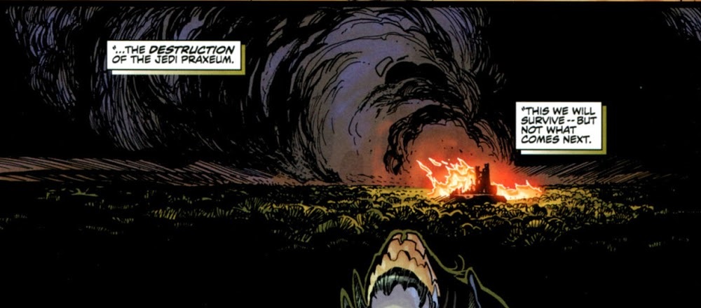 The Jedi Praxeum was destroyed by the Yuuzhan Vong.