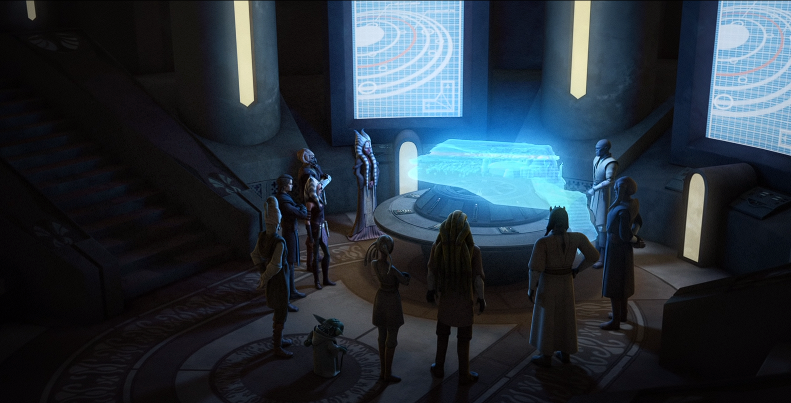 The Jedi Council organized a meeting to brief their members of the Chancellor's security