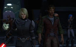 Lana and Koth's crew arrive at the Scion Enclave.