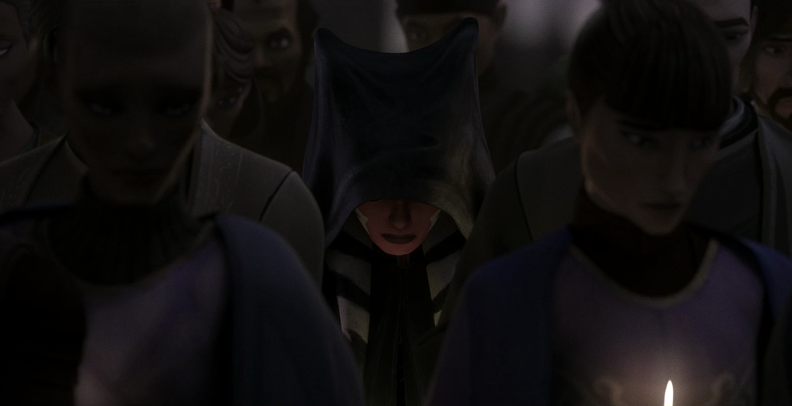 Ahsoka Tano attends the funeral of Senator Amidala