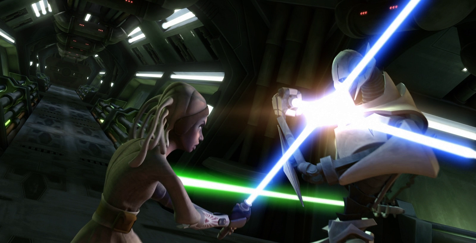 Gallia duels Grievous as he tries to make his escape.