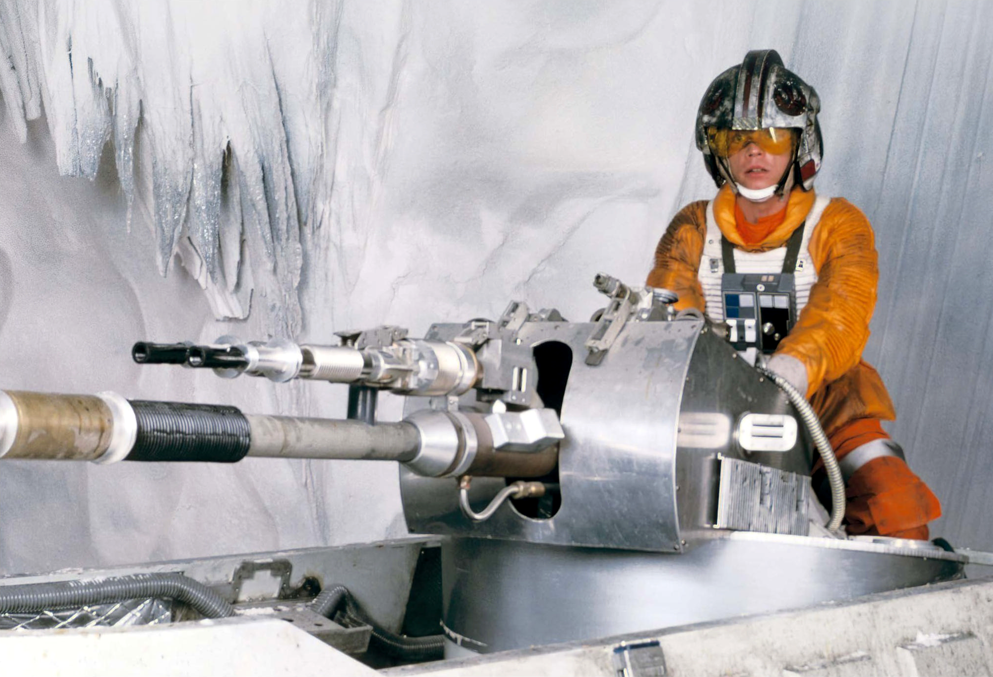 Luke Skywalker mans the ice cutter in a promotional photo for The Empire Strikes Back