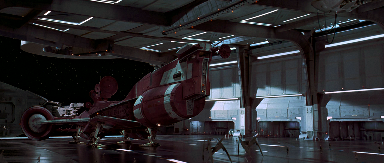 The Radiant VII docked aboard the Saak'ak of the Trade Federation during the Naboo Crisis.