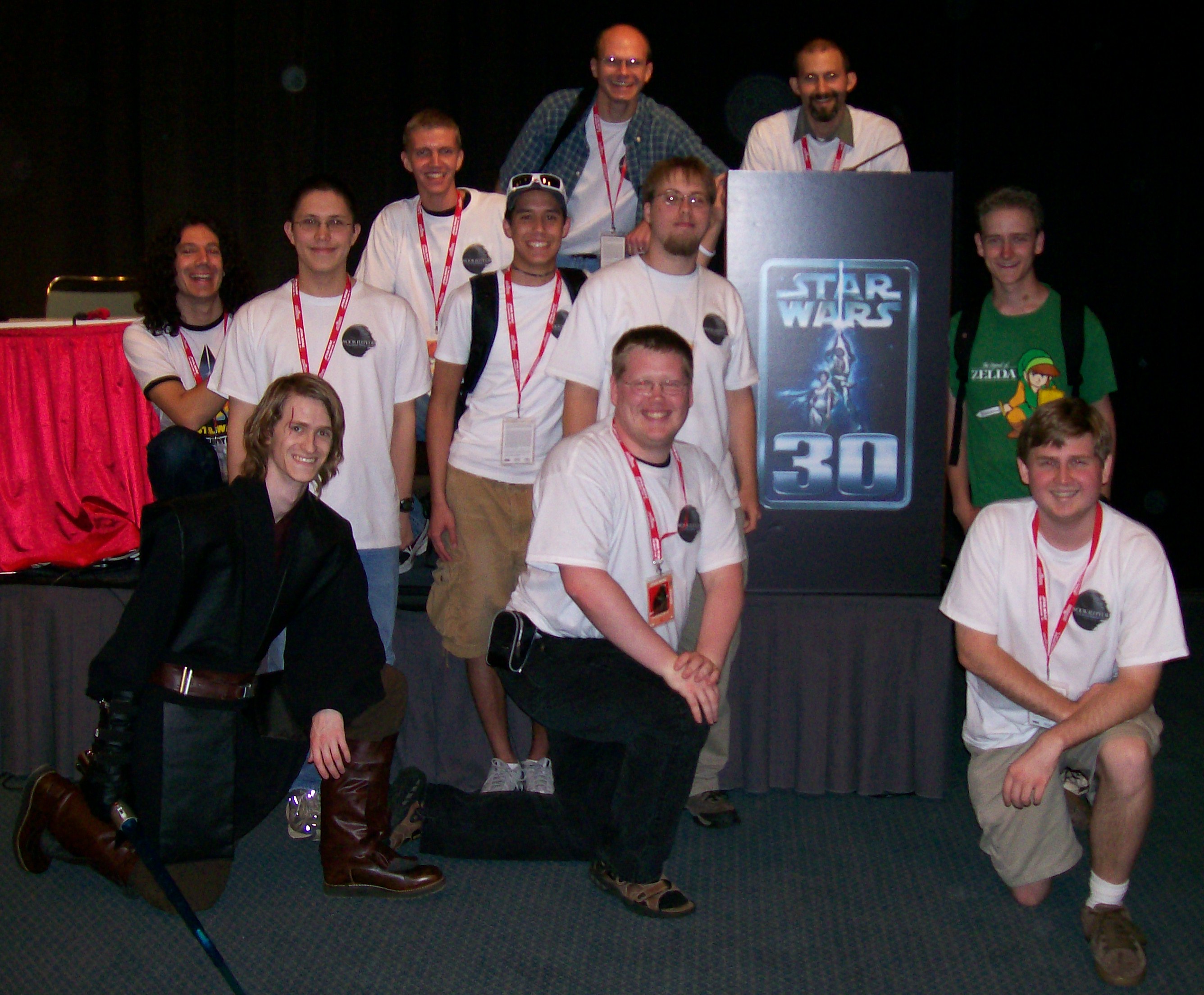 A group of Wookieepedians after the Stump the Wookiee contest at Celebration IV