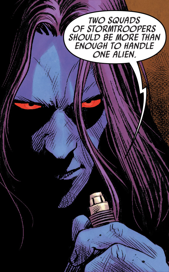 Before Thrawn's faked exile (Thrawn in exile pictured), he shared one last conversation with Ba'kif.