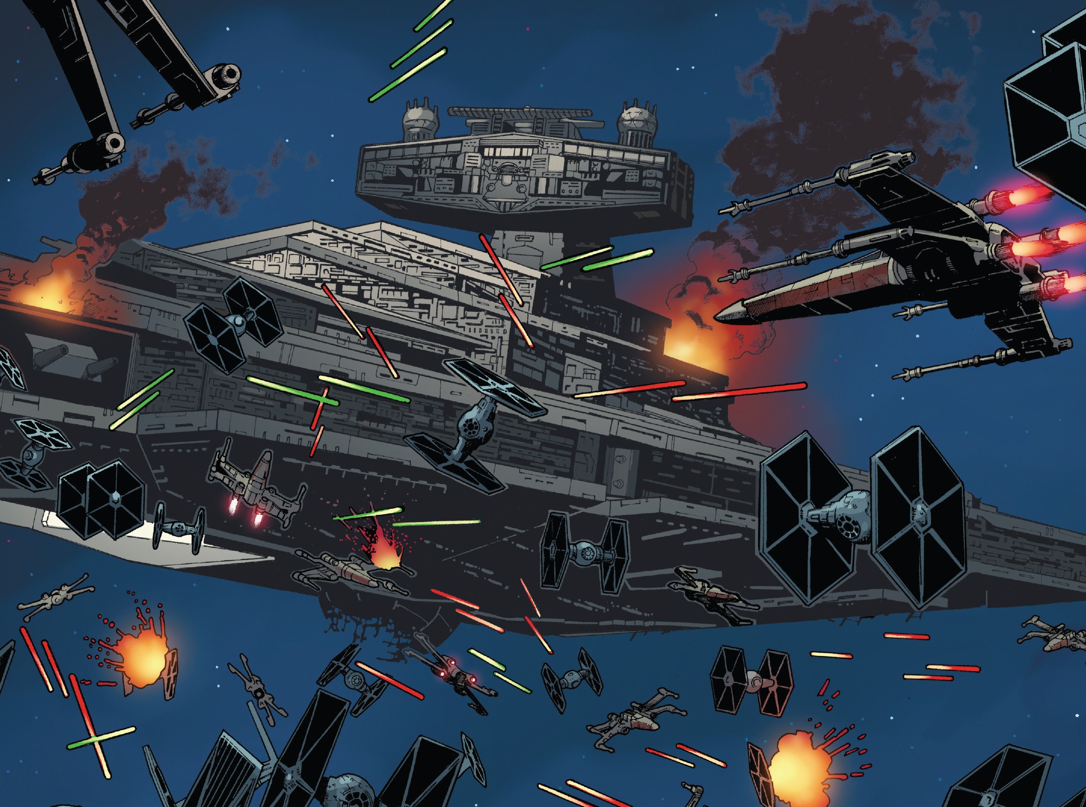 Rebel and Imperial starships clash during the Imperial blockade of Tureen VII