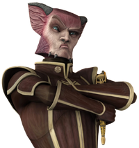 Atai Molec holding a powered down electro-whip