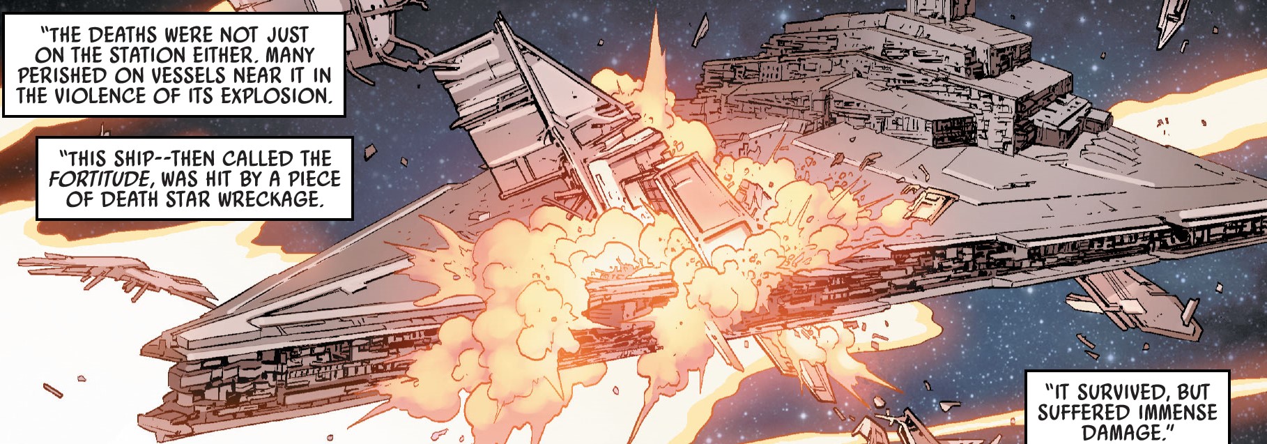 The Fortitude was heavily damaged during the Battle of Yavin.