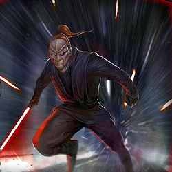 A Dark Jedi using Force speed.