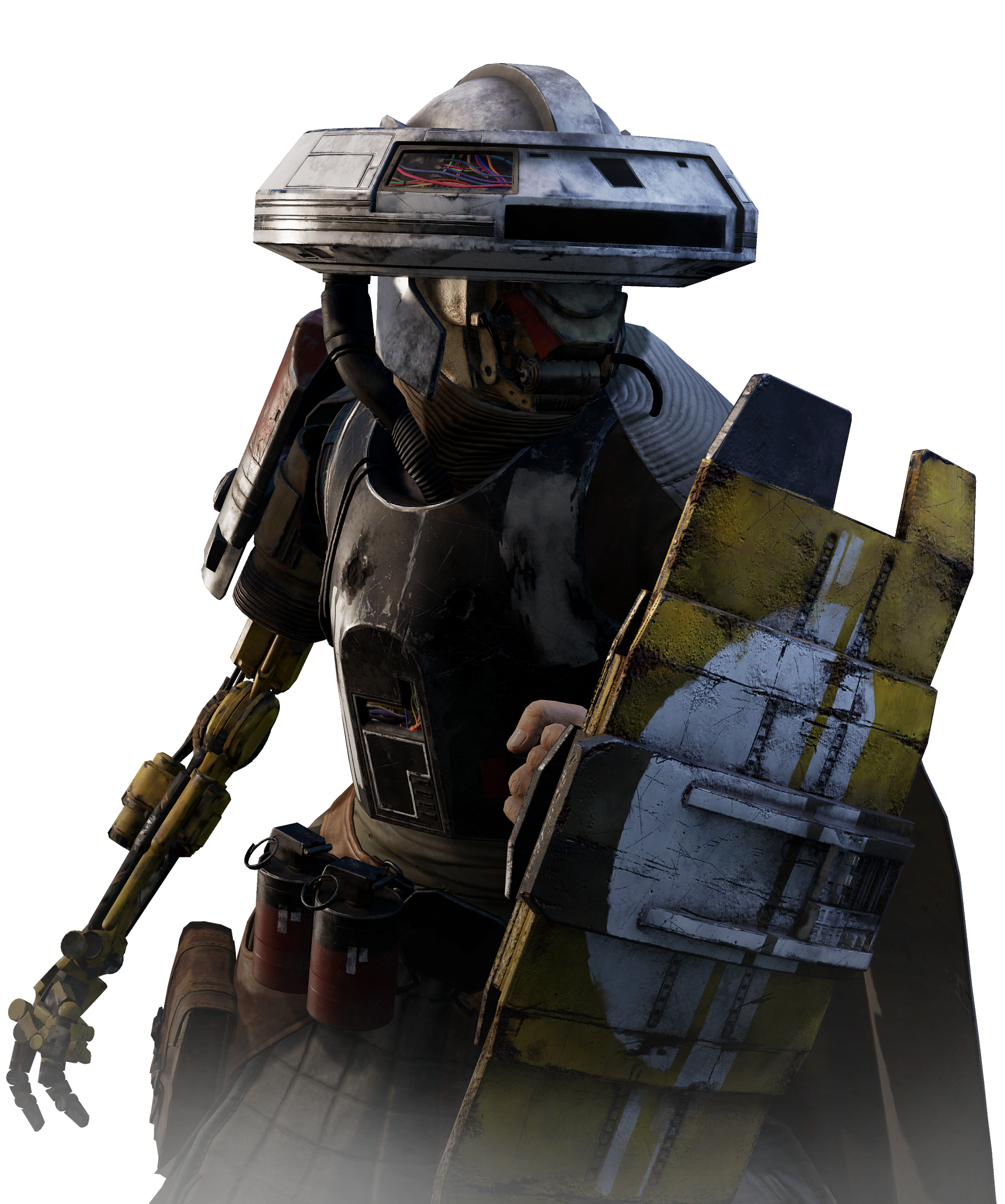 While Merrin battled stormtroopers, Cal Kestis fought Haxion Brood bounty hunters.