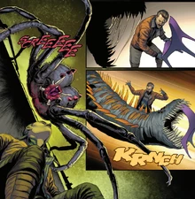 Lawson fights off two venomous creatures.