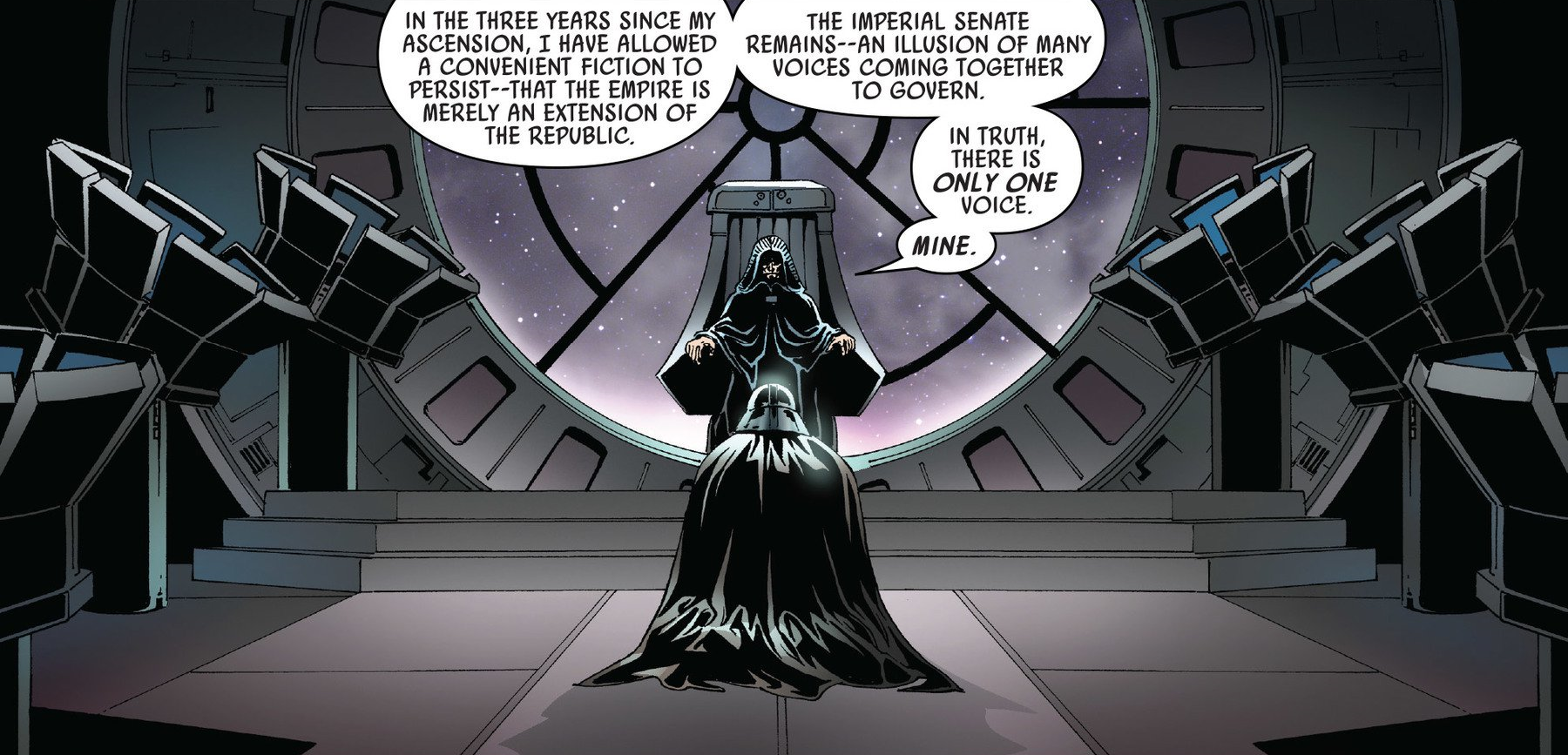 The Emperor explains the Empire to Lord Vader